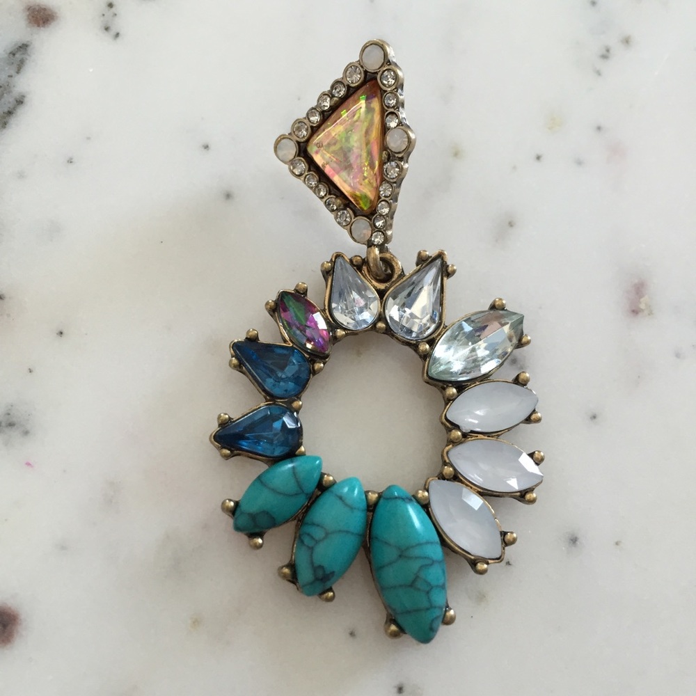 🆑 "Irina" Earrings || Blue & Clear Crystal - Picture 5 of 13